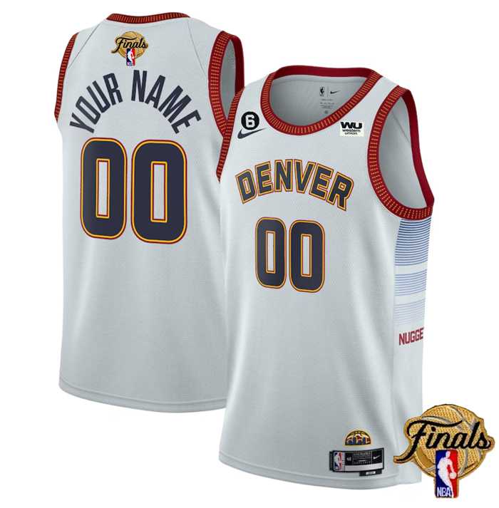 Men & Youth Customized Denver Nuggets Active Player White 2023 Finals Icon Edition Stitched Jersey